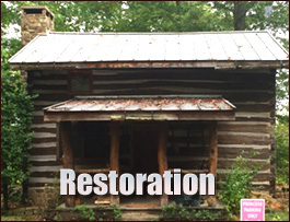 Historic Log Cabin Restoration  Davidson, North Carolina